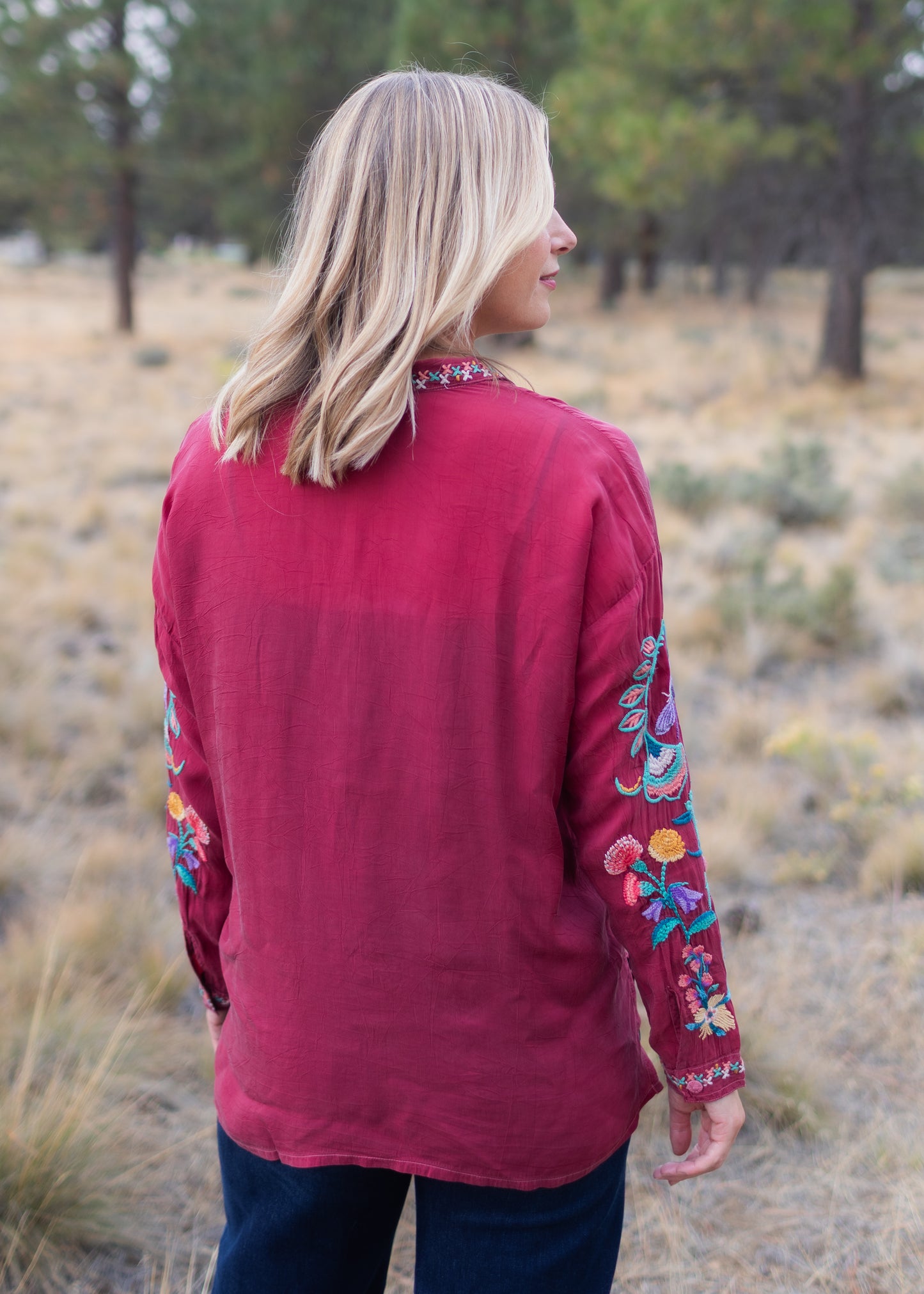 Audrey Shirt in Red | Johnny Was