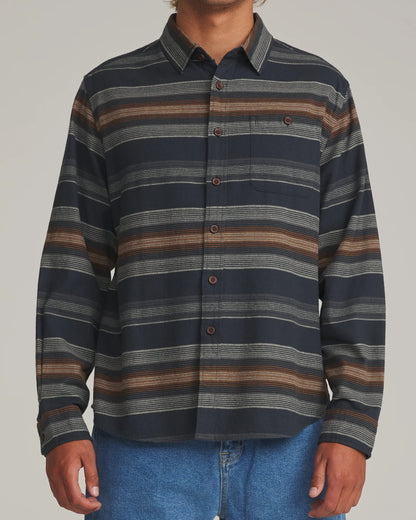 Derek Flannel in Black Wash