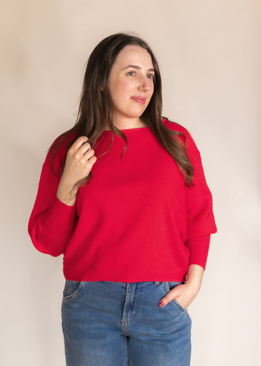 Yuzu Sweater in Scarlet