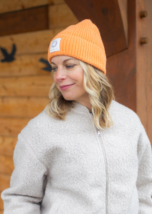 Knit Beanie in Orange