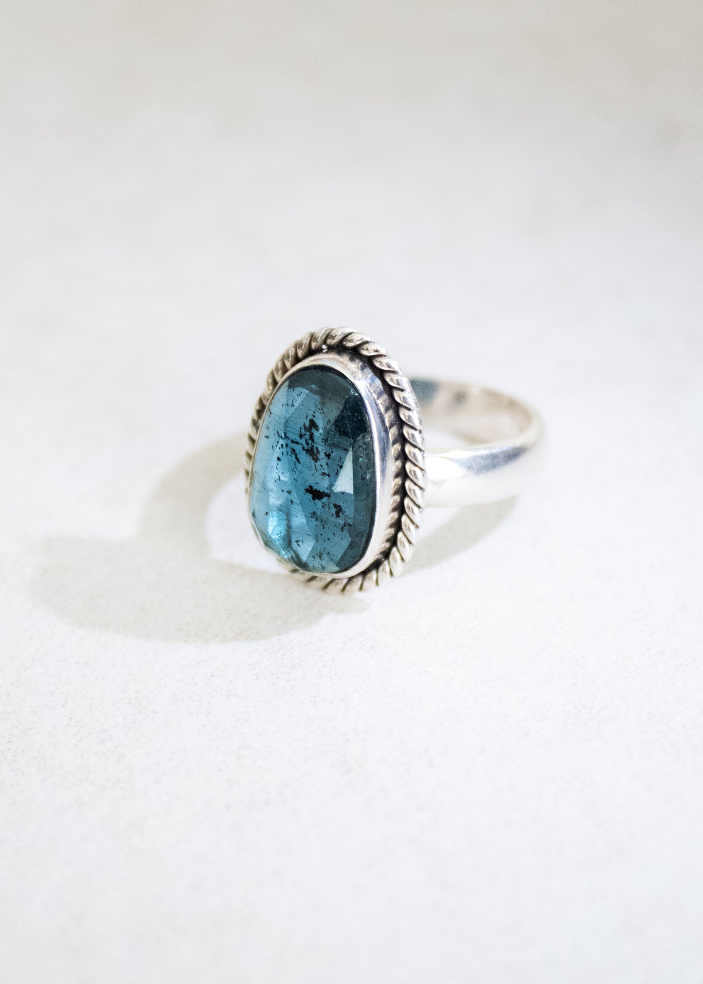Small Teal Kyanite Ring