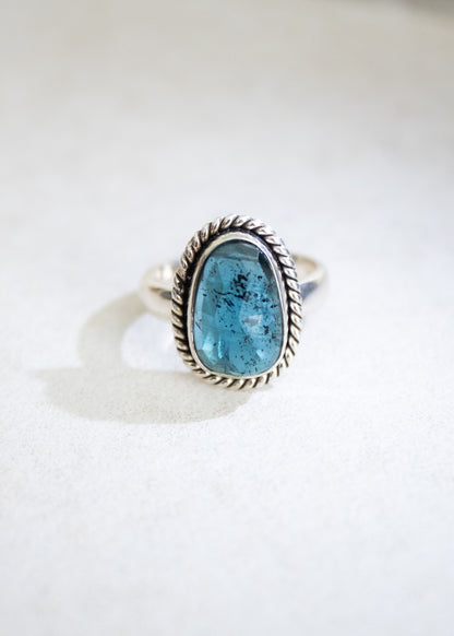 Small Teal Kyanite Ring