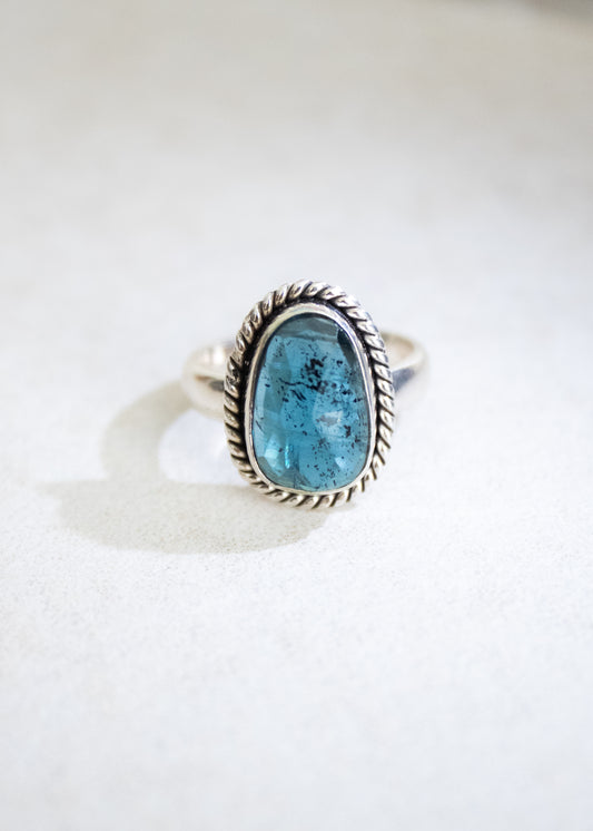 Small Teal Kyanite Ring