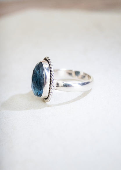Small Teal Kyanite Ring