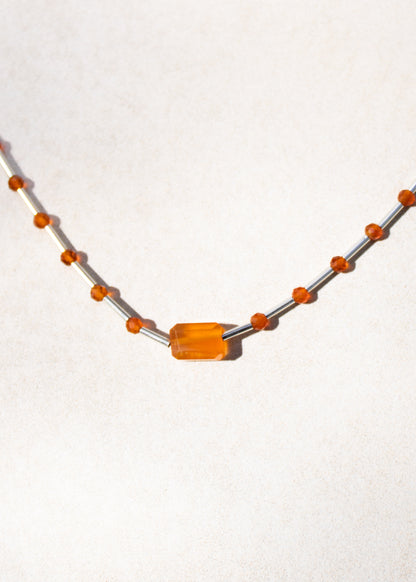 Carnelian & Silver Beaded Necklace | Kym Jasmer