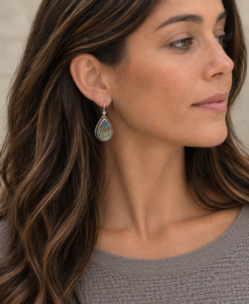 Labradorite Teardrop Earrings | Glacier Lily