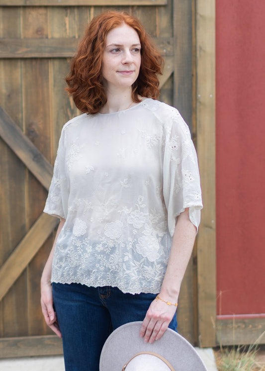 Jonet Blouse in Ecru | Johnny Was