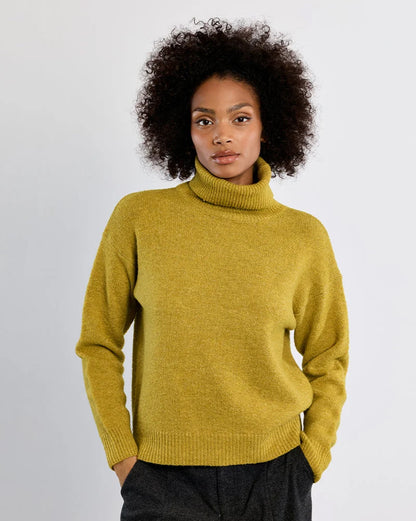 Lime Green Cozy Turtleneck Sweater