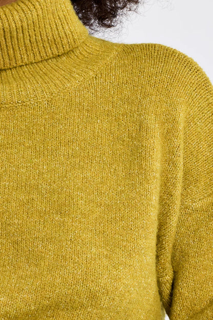 Lime Green Cozy Turtleneck Sweater