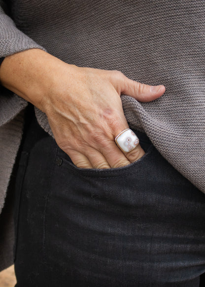 Cushion Ocean Jasper Ring | Linda Blumel