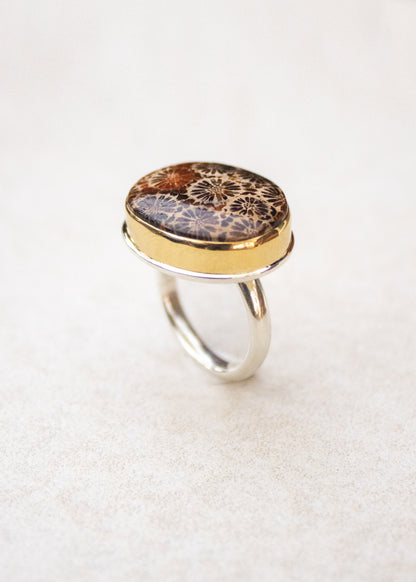 Petrified Sponge Coral Ring | Linda Blumel
