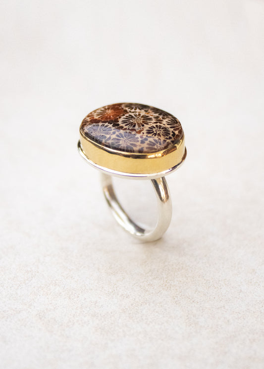 Petrified Sponge Coral Ring | Linda Blumel