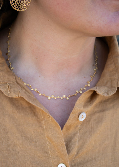 Dot Necklace on Gold Chain | Manjusha