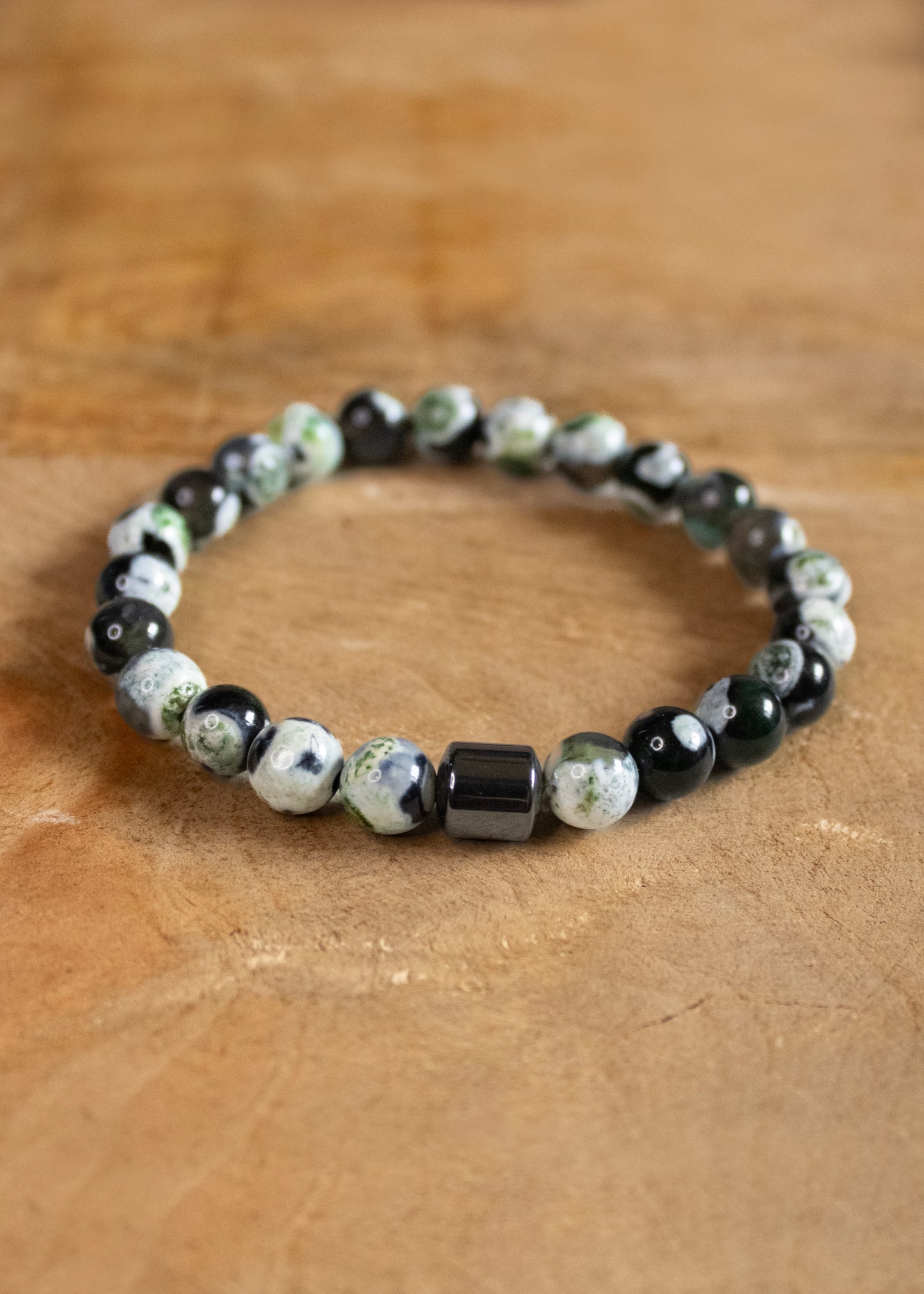 Agate Bead Stretch Bracelet