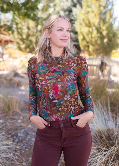 Mesh Top in Burgundy | APNY