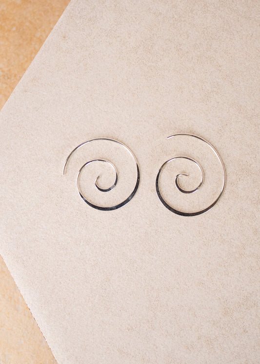 Sterling Silver Spiral Hoop