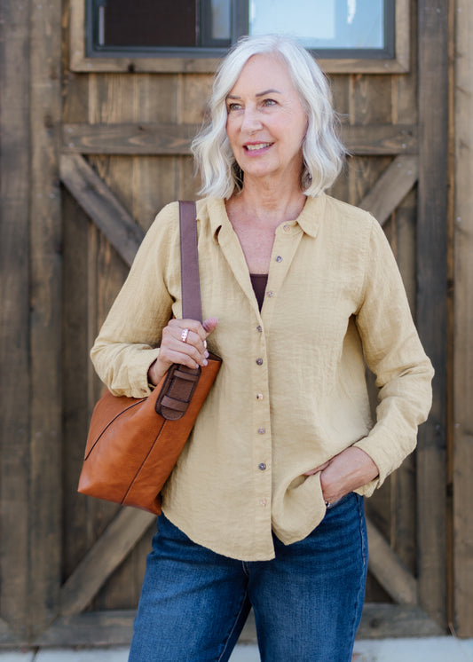 Parachute Fitted Shirt in Mustard | Cut•Loose