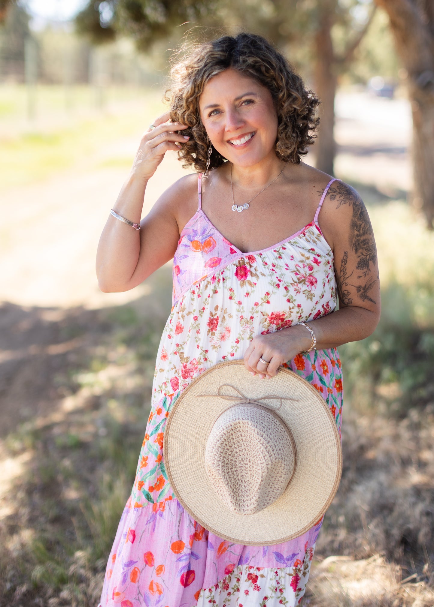 Flowy Maxi Dress in Pink Floral