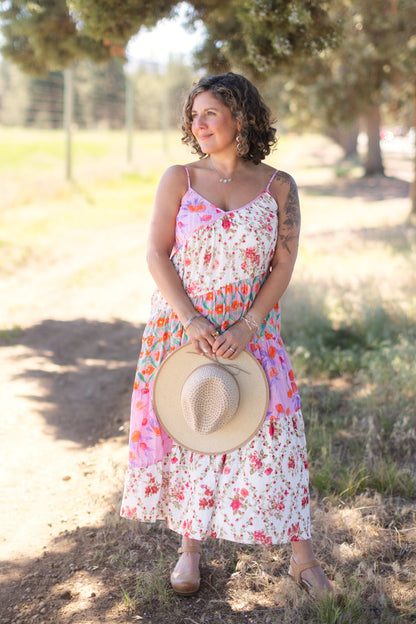 Flowy Maxi Dress in Pink Floral