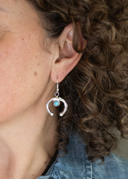 Silver Naja Earrings with Turquoise