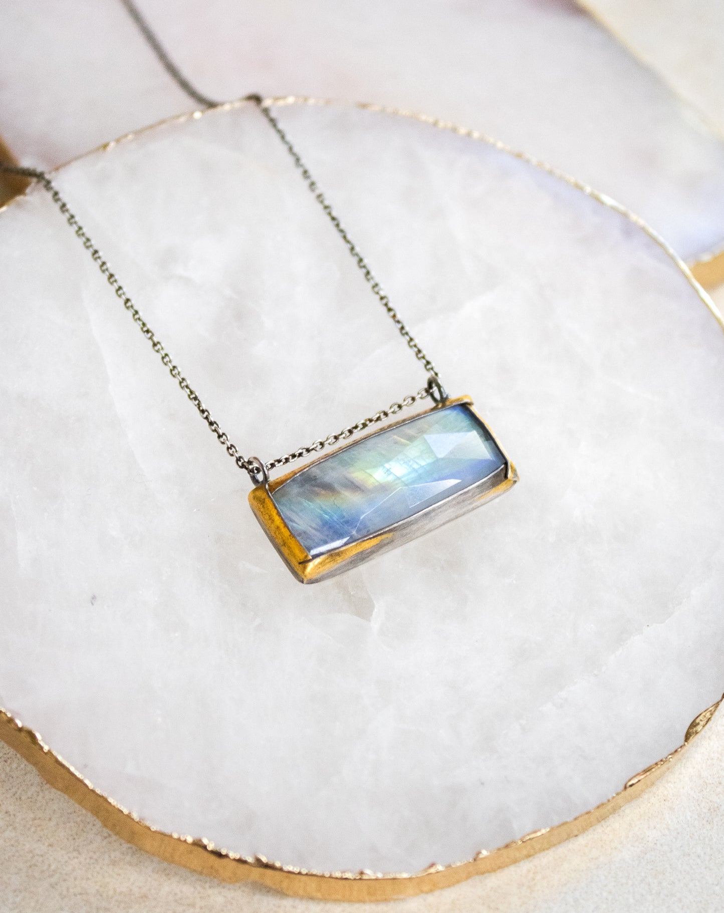 Rectangle Moonstone Necklace | Austin Titus