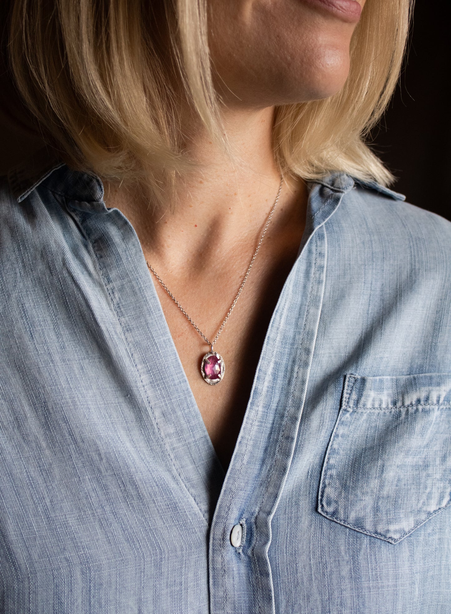 Pink Sapphire Necklace