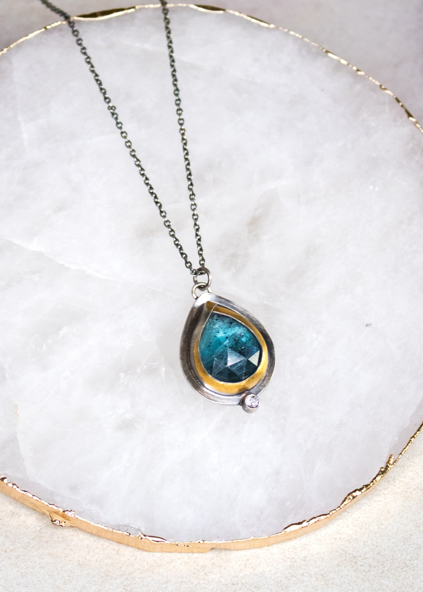 Blue Kyanite Teardrop Necklace | Austin Titus