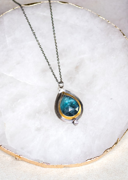 Blue Kyanite Teardrop Necklace | Austin Titus