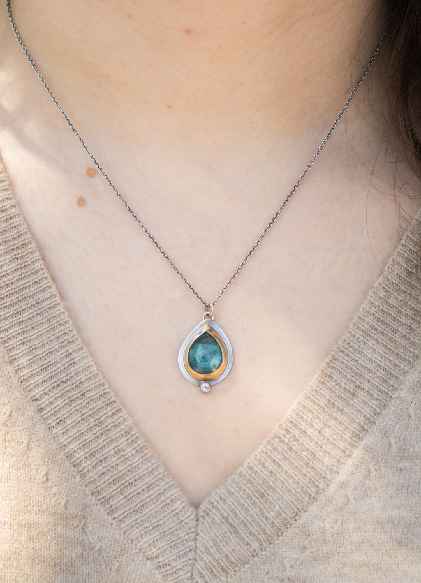 Blue Kyanite Teardrop Necklace | Austin Titus