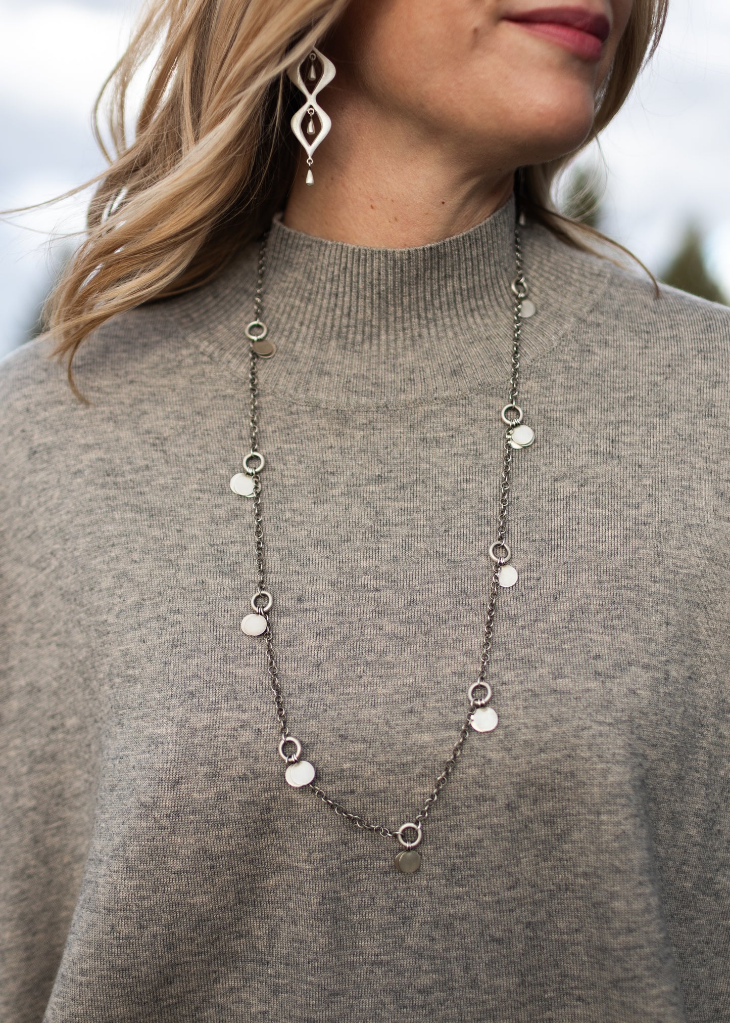 Long Disc Dangle Necklace | Jane Diaz