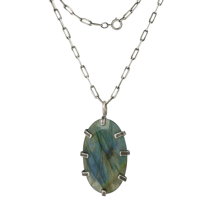 Oval Labradorite Pendant Necklace | Jane Diaz