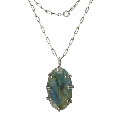 Oval Labradorite Pendant Necklace | Jane Diaz