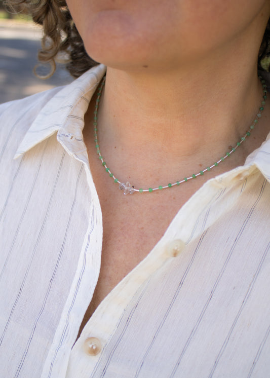 Chrysoprase & Silver Beaded Necklace | Kym Jasmer