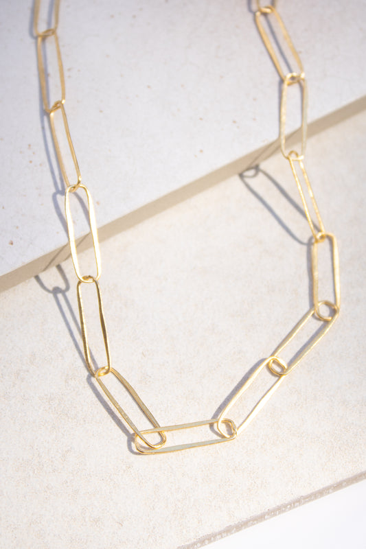 Gold Paperclip Handmade Chain Necklace | Jane Diaz