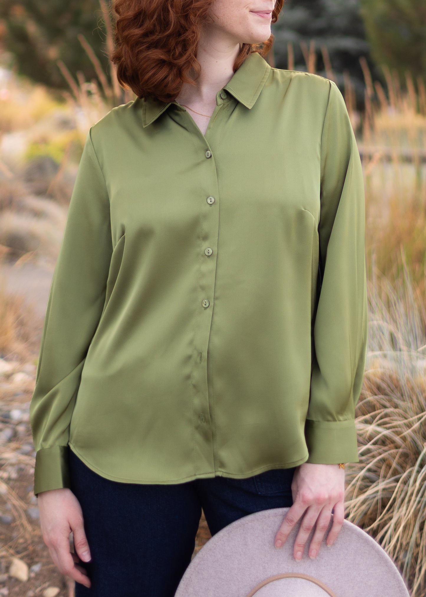 Button Front Shirt in Artichoke | Liverpool