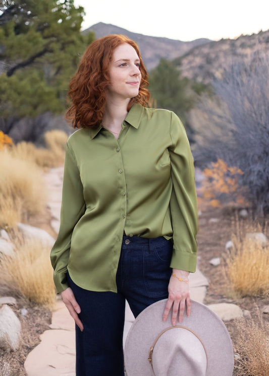 Button Front Shirt in Artichoke | Liverpool