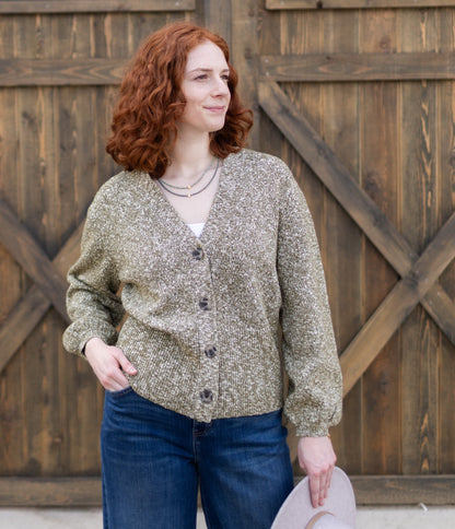 Cardigan Sweater in Olive | Liverpool