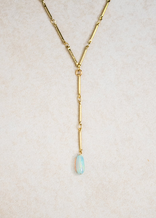 Gold Link Opal Necklace | Flying Lizard