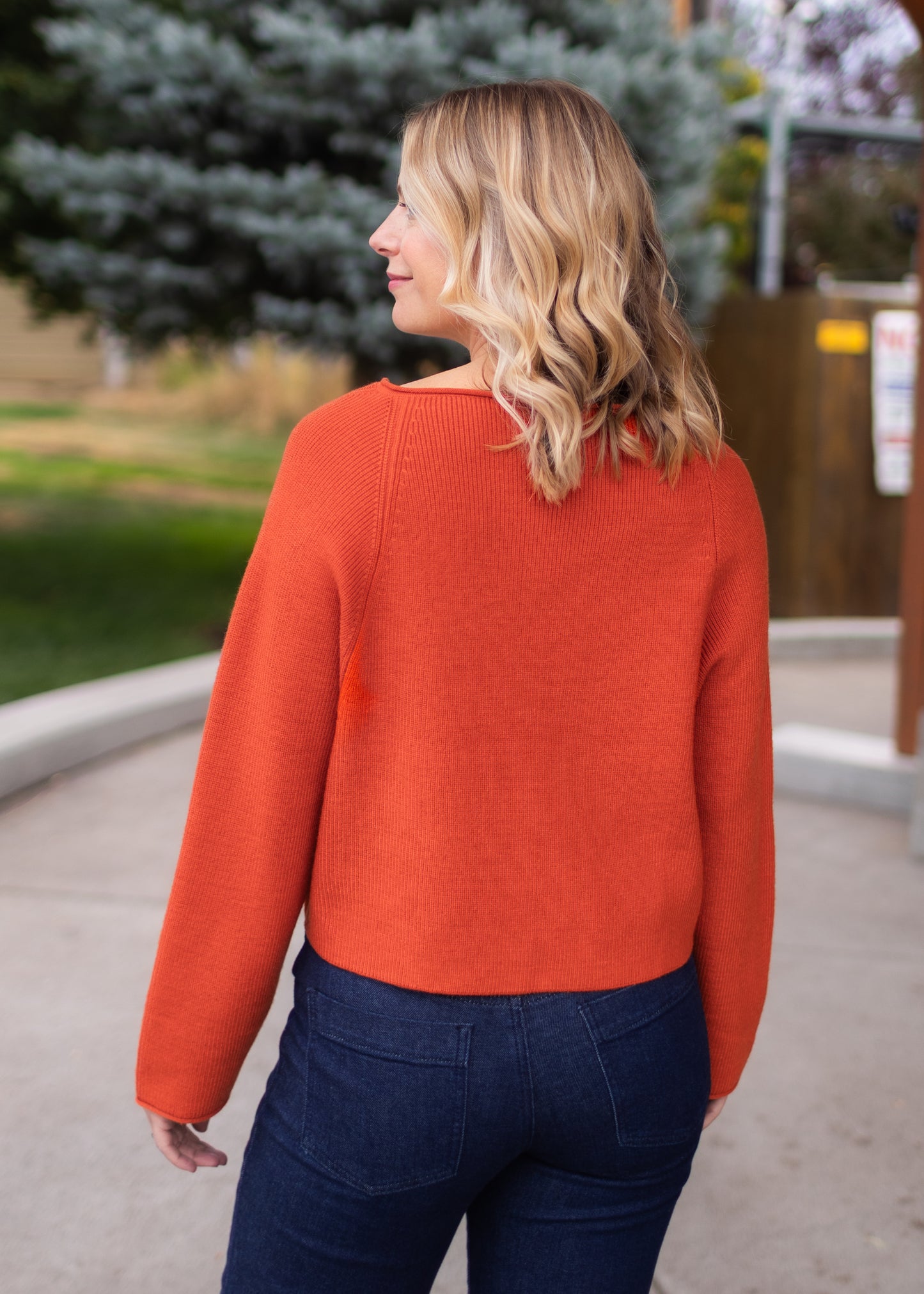 Asima V-Neck Sweater in Pumpkin | Kerisma