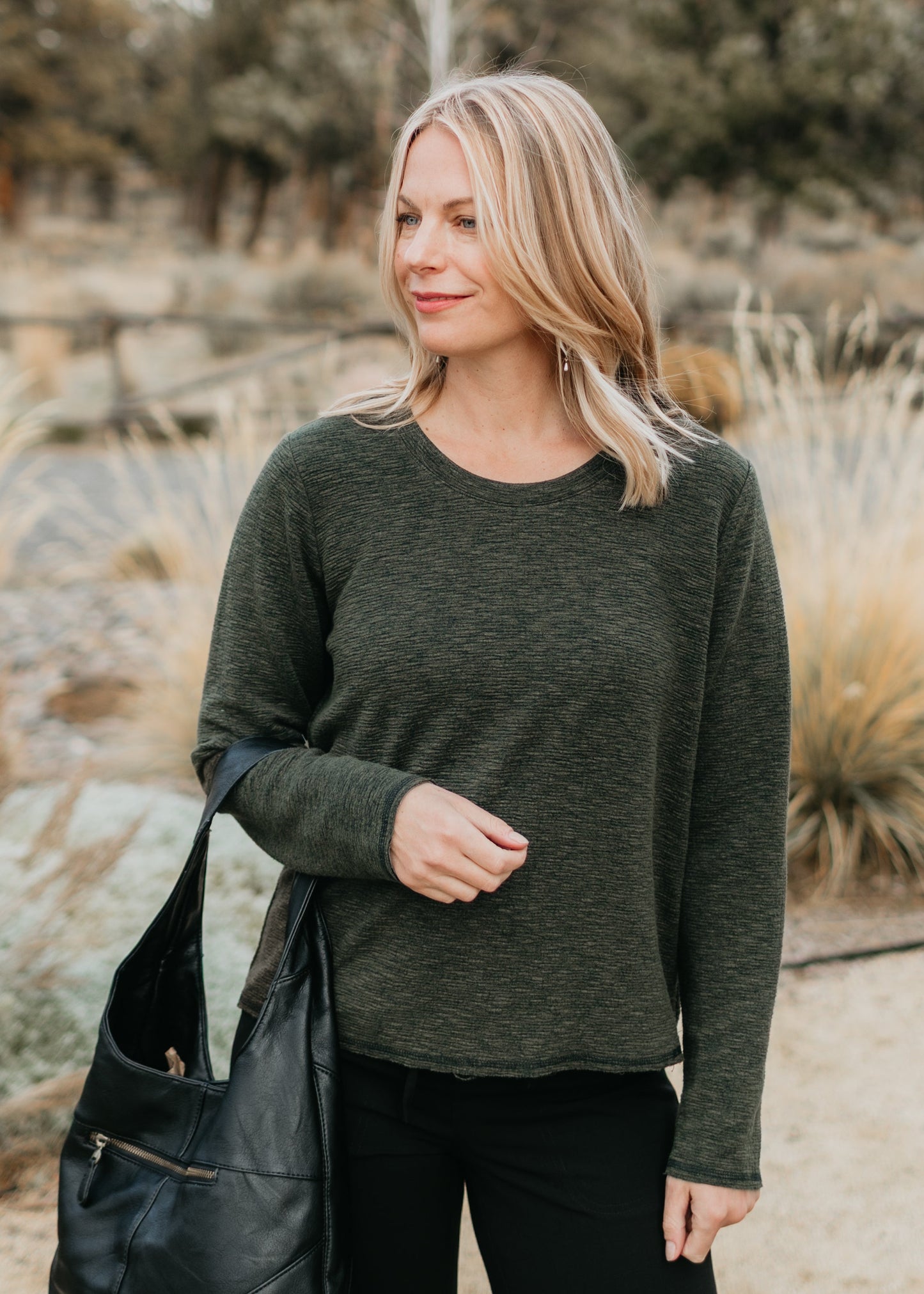 Crimped Sweatshirt in Kelp | Cut•Loose