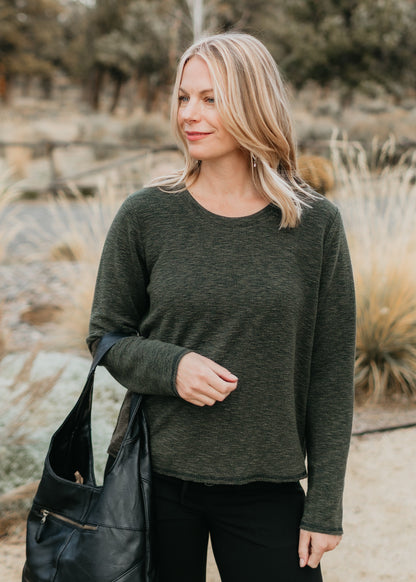 Crimped Sweatshirt in Kelp | Cut•Loose