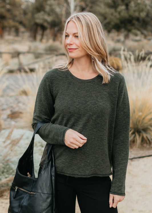 Crimped Sweatshirt in Kelp | Cut•Loose