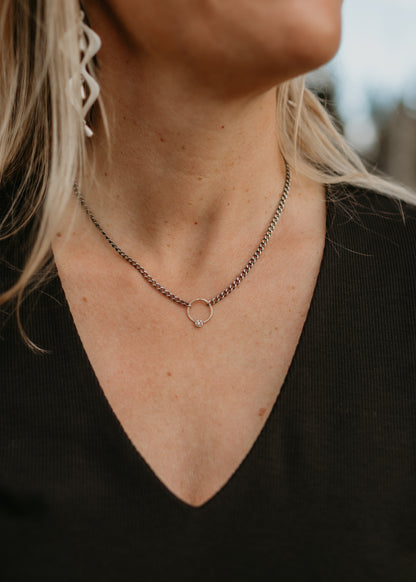 14k Diamond on Curb Chain | CLP