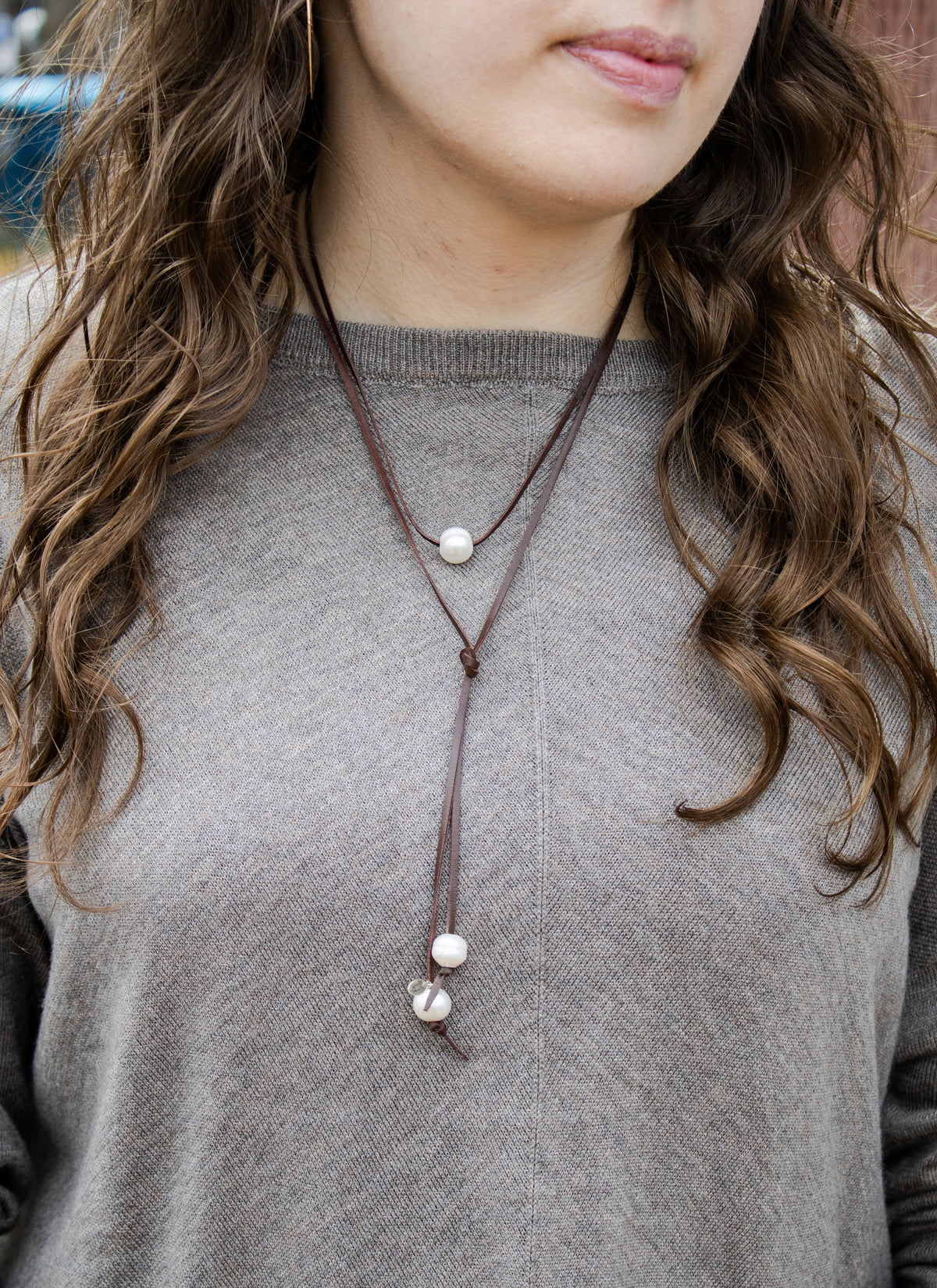 Pearl and Leather Necklace | Glacier Lily