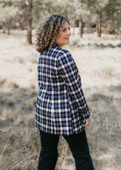 Boyfriend Blazer in Navy Tartan Plaid | Liverpool