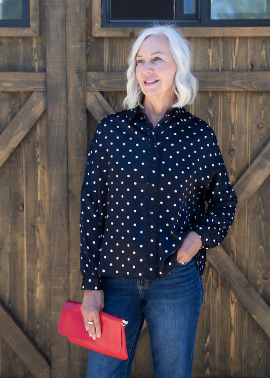 Black & White Polka Dot Blouse