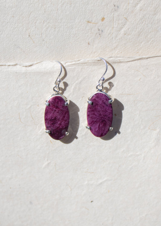 Purple Spiney Oyster Earrings
