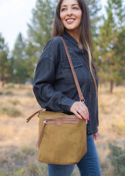 Corduroy Silas Crossbody in Olive