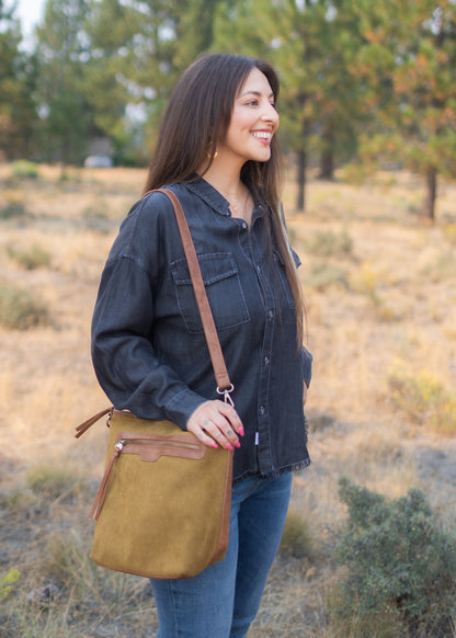 Corduroy Silas Crossbody in Olive