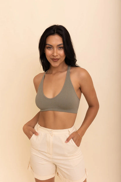 Lace Racerback Bralette in Sage